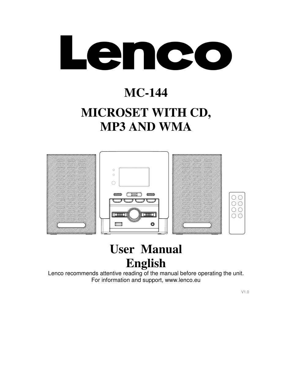 Lenco MC-144 User Manual | 10 pages