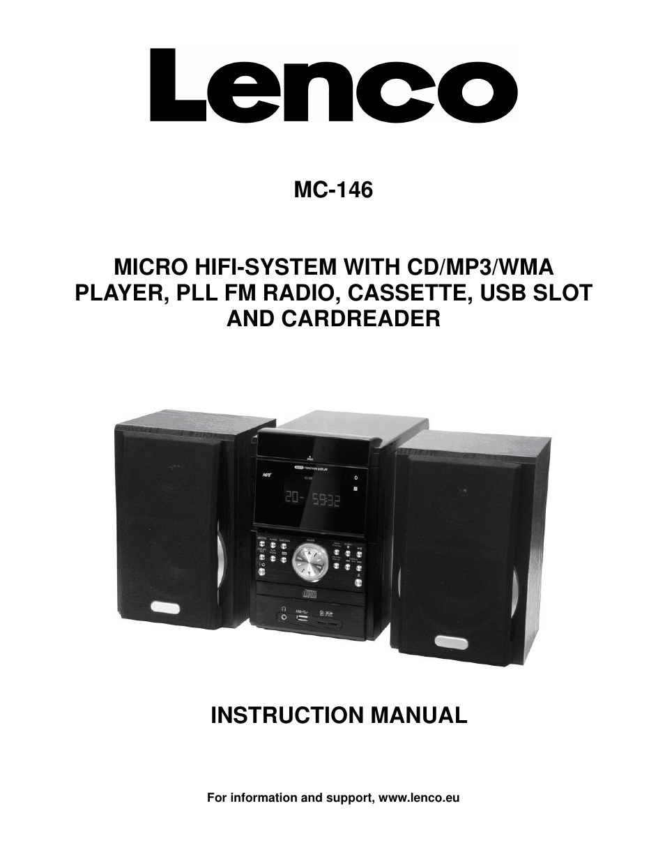 Lenco MC-146 User Manual | 7 pages