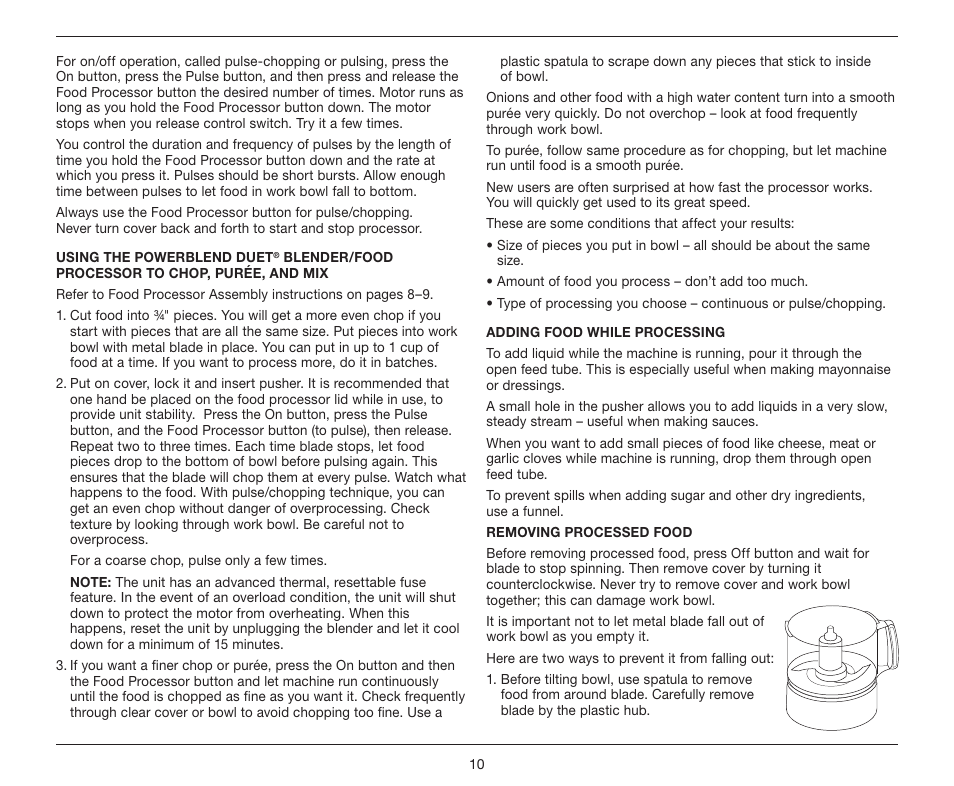 Cuisinart BFP-10 Series User Manual | Page 10 / 33