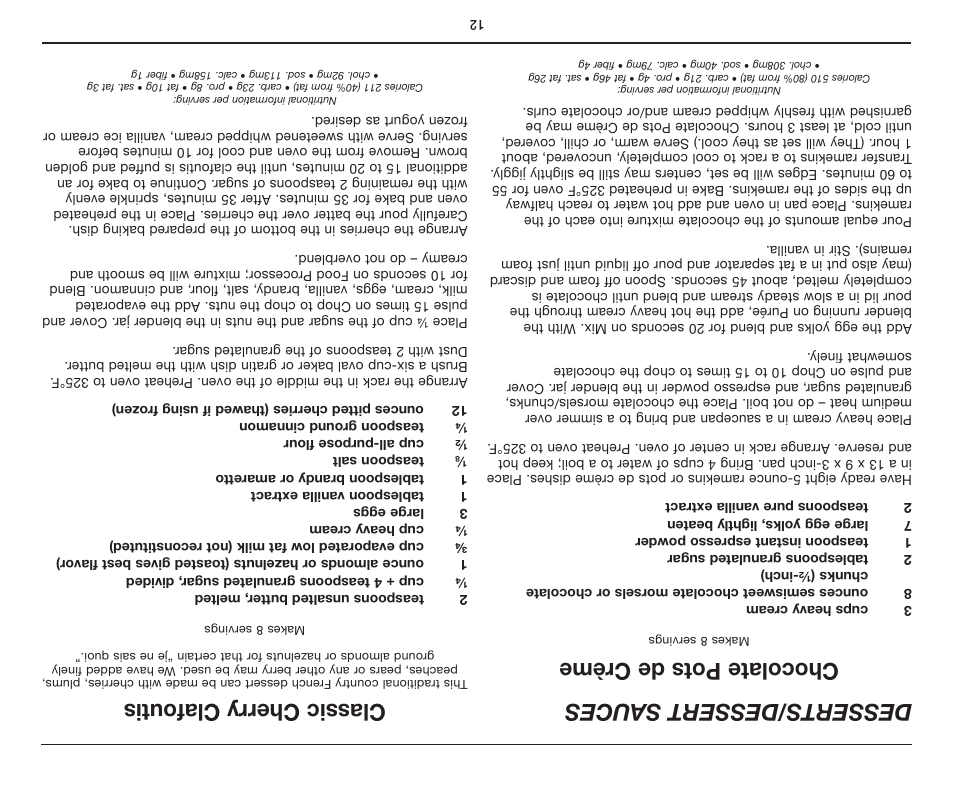 Classic cherry clafoutis | Cuisinart BFP-10 Series User Manual | Page 21 / 33