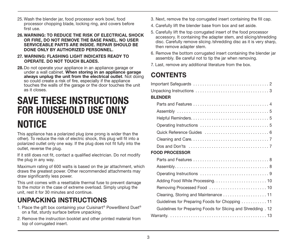 Cuisinart BFP-10 Series User Manual | Page 3 / 33