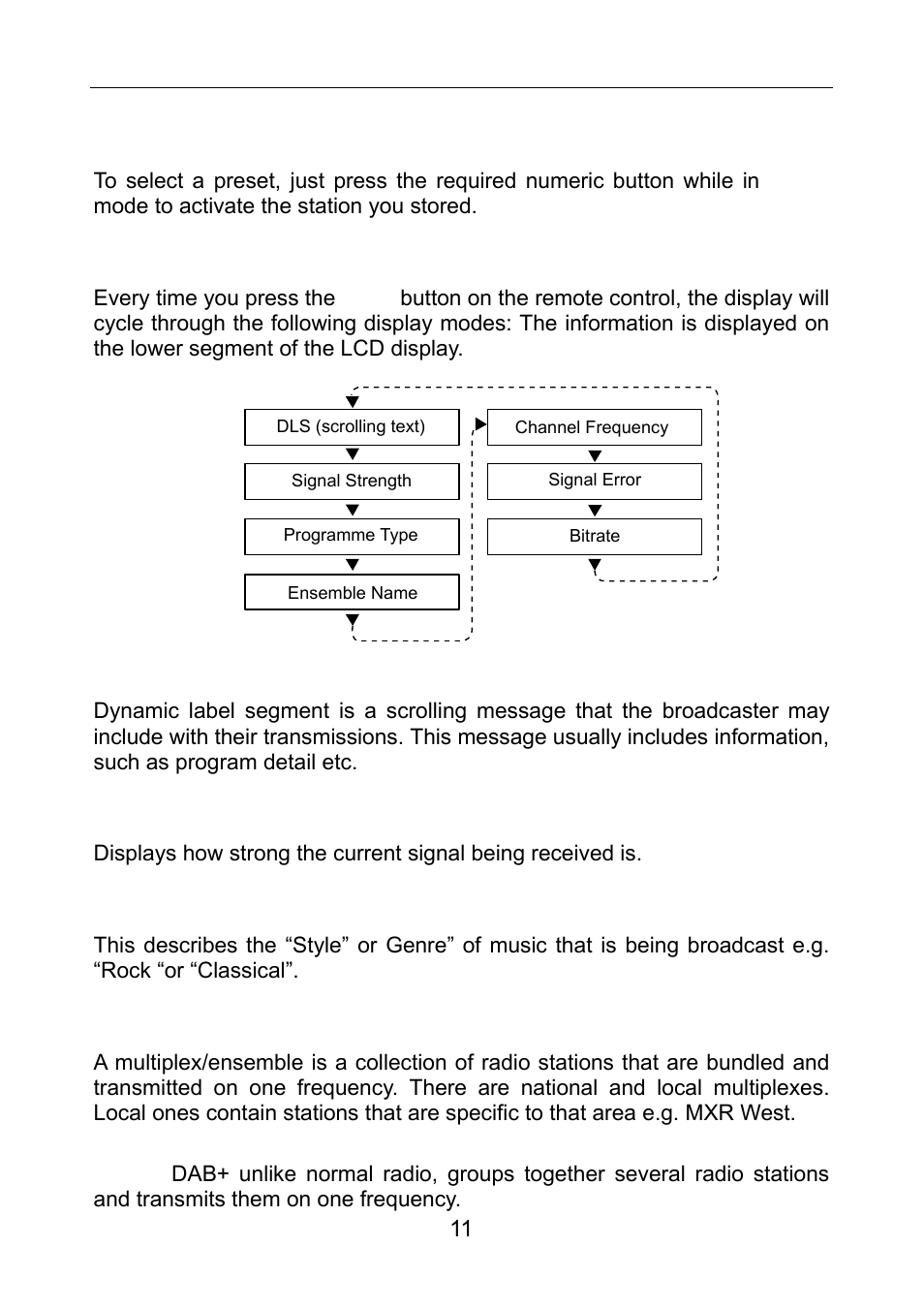 Dab+ operation | Lenco MC-148 DAB+ User Manual | Page 12 / 19
