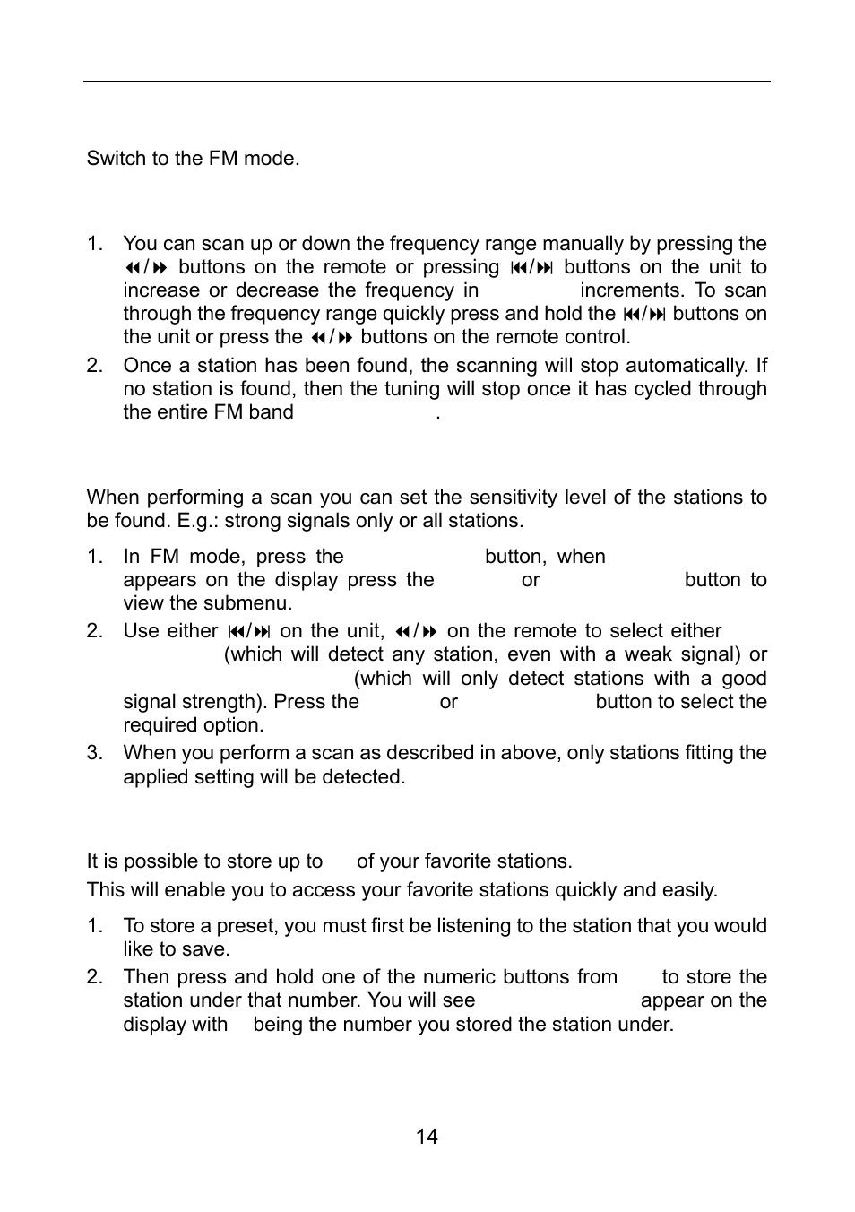 Fm operation | Lenco MC-148 DAB+ User Manual | Page 15 / 19