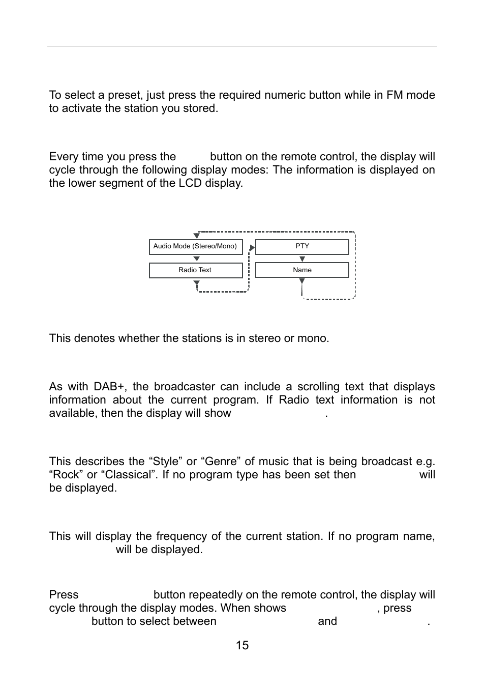 Fm operation | Lenco MC-148 DAB+ User Manual | Page 16 / 19