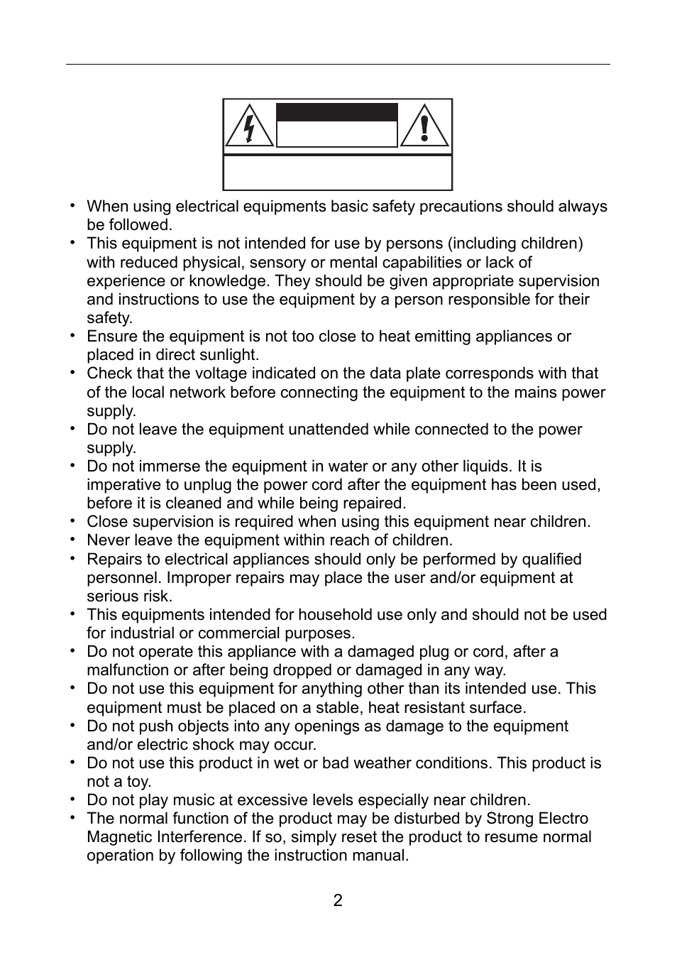 Important safety instruction | Lenco MC-148 DAB+ User Manual | Page 3 / 19