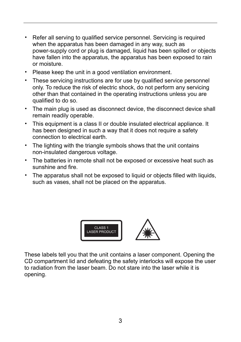 Important safety instruction | Lenco MC-148 DAB+ User Manual | Page 4 / 19