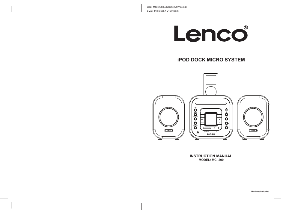 Lenco MCI-200 User Manual | 5 pages