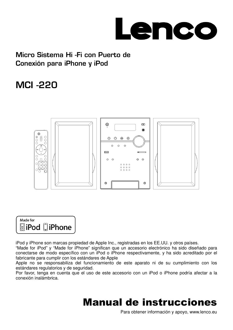 Manual de instrucciones, Mci -220 | Lenco MCi-220 User Manual | Page 48 / 60