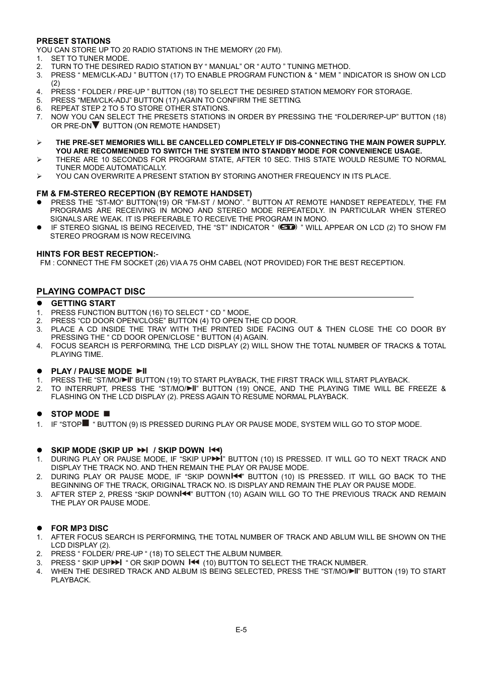 Lenco MCI-400 User Manual | Page 5 / 59