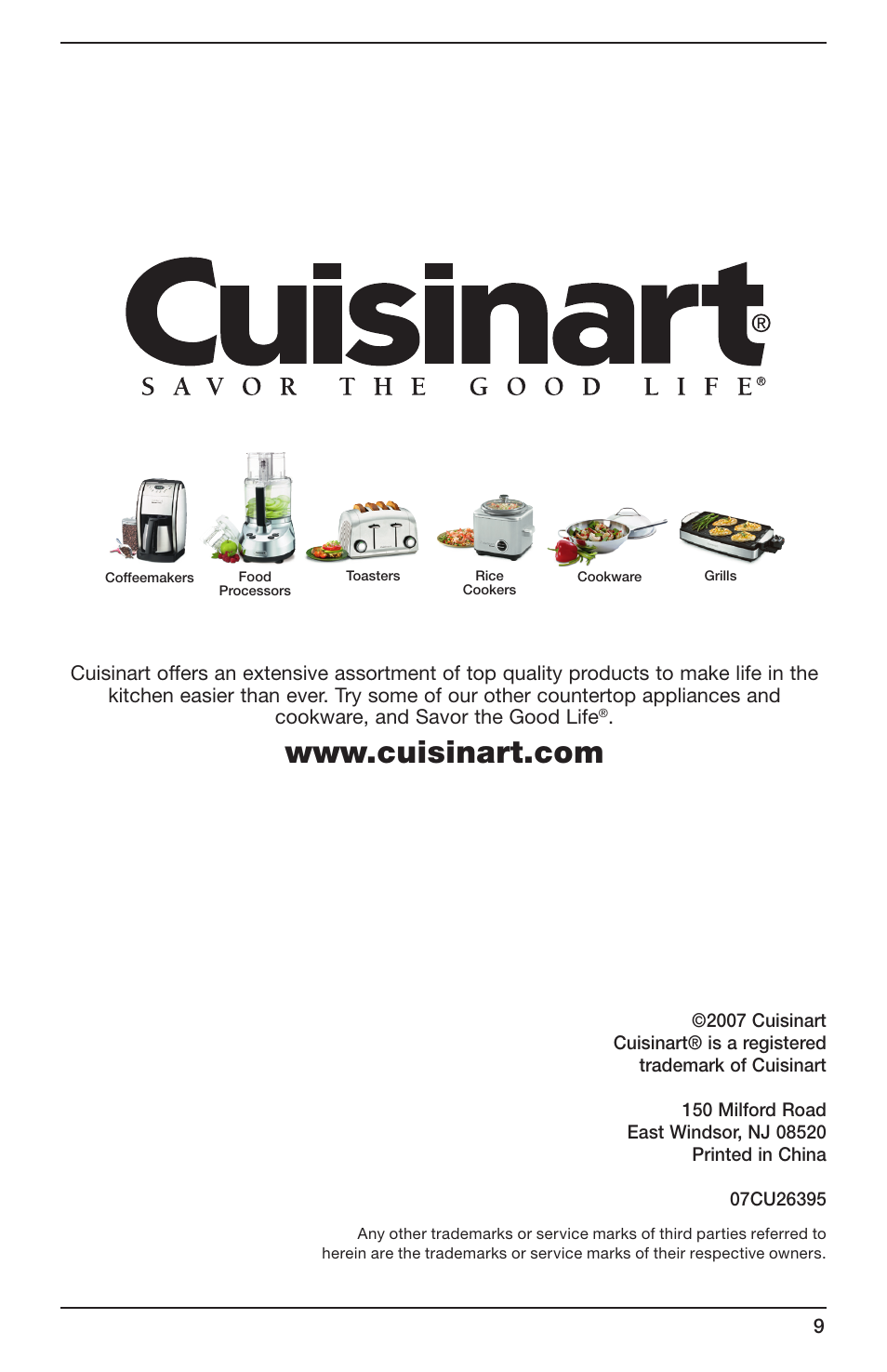 Cuisinart GR-3 User Manual | Page 9 / 10