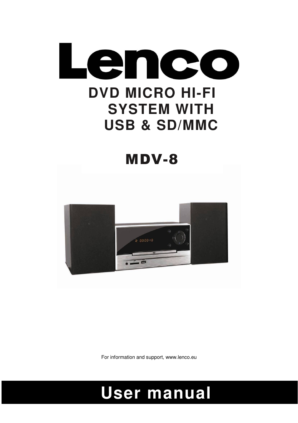 Lenco MDV-8 User Manual | 27 pages