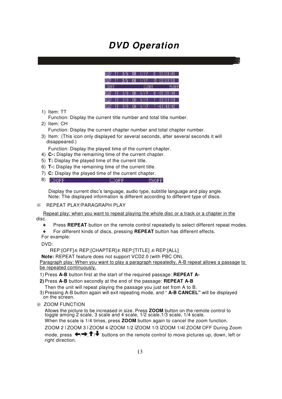 Dvd operation | Lenco MDV-8 User Manual | Page 15 / 27