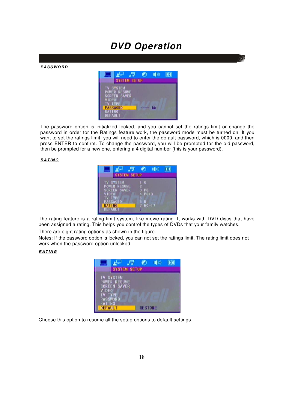 Dvd operation | Lenco MDV-8 User Manual | Page 20 / 27