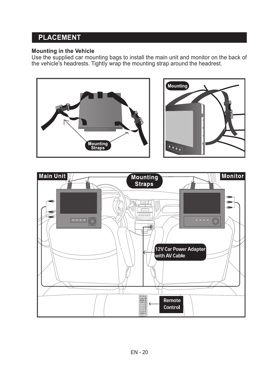 Placement | Lenco MES-204 User Manual | Page 21 / 24