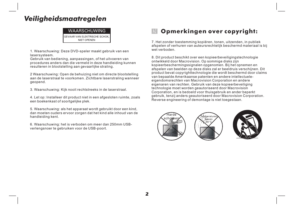 Veiligheidsmaatregelen, Opmerkingen over copyright | Lenco MES-4031 User Manual | Page 25 / 55