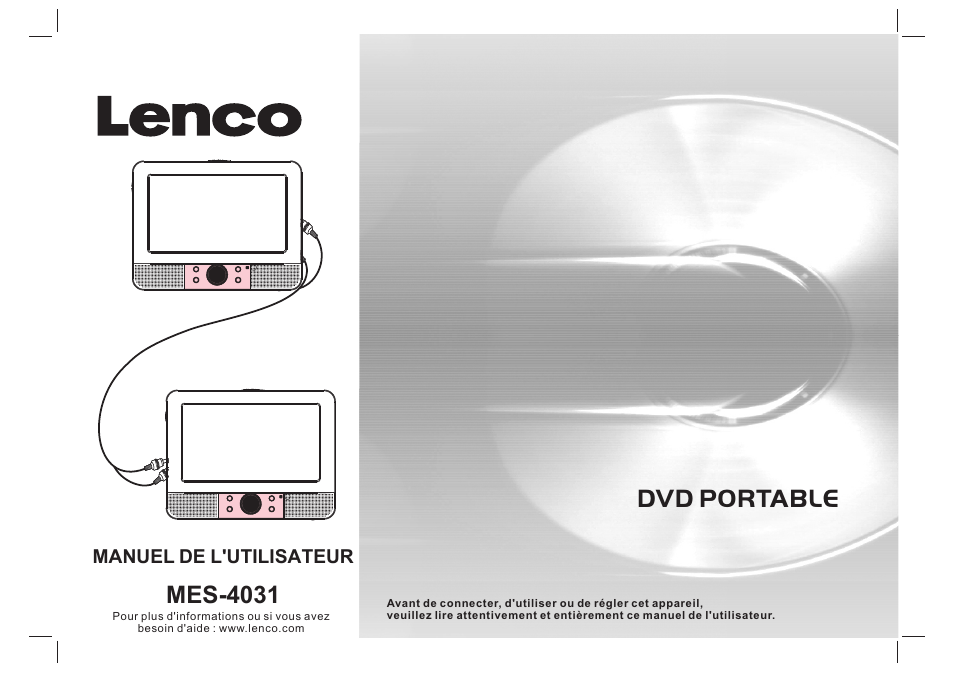 1312939 pdvd-16309p2 france manual, Dvd portable, Mes-4031 | Lenco MES-4031 User Manual | Page 34 / 55