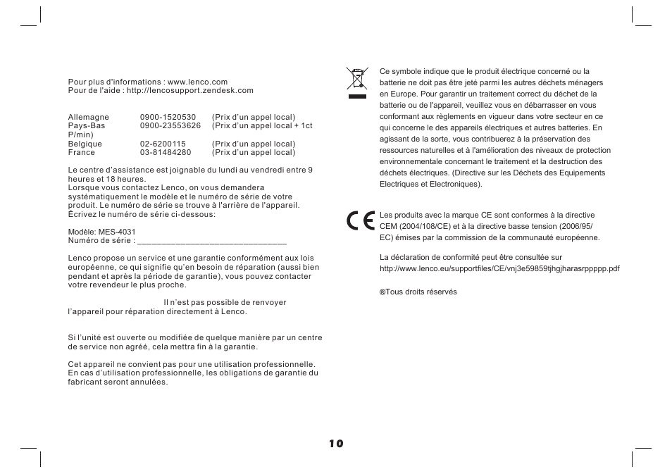页 12 | Lenco MES-4031 User Manual | Page 44 / 55