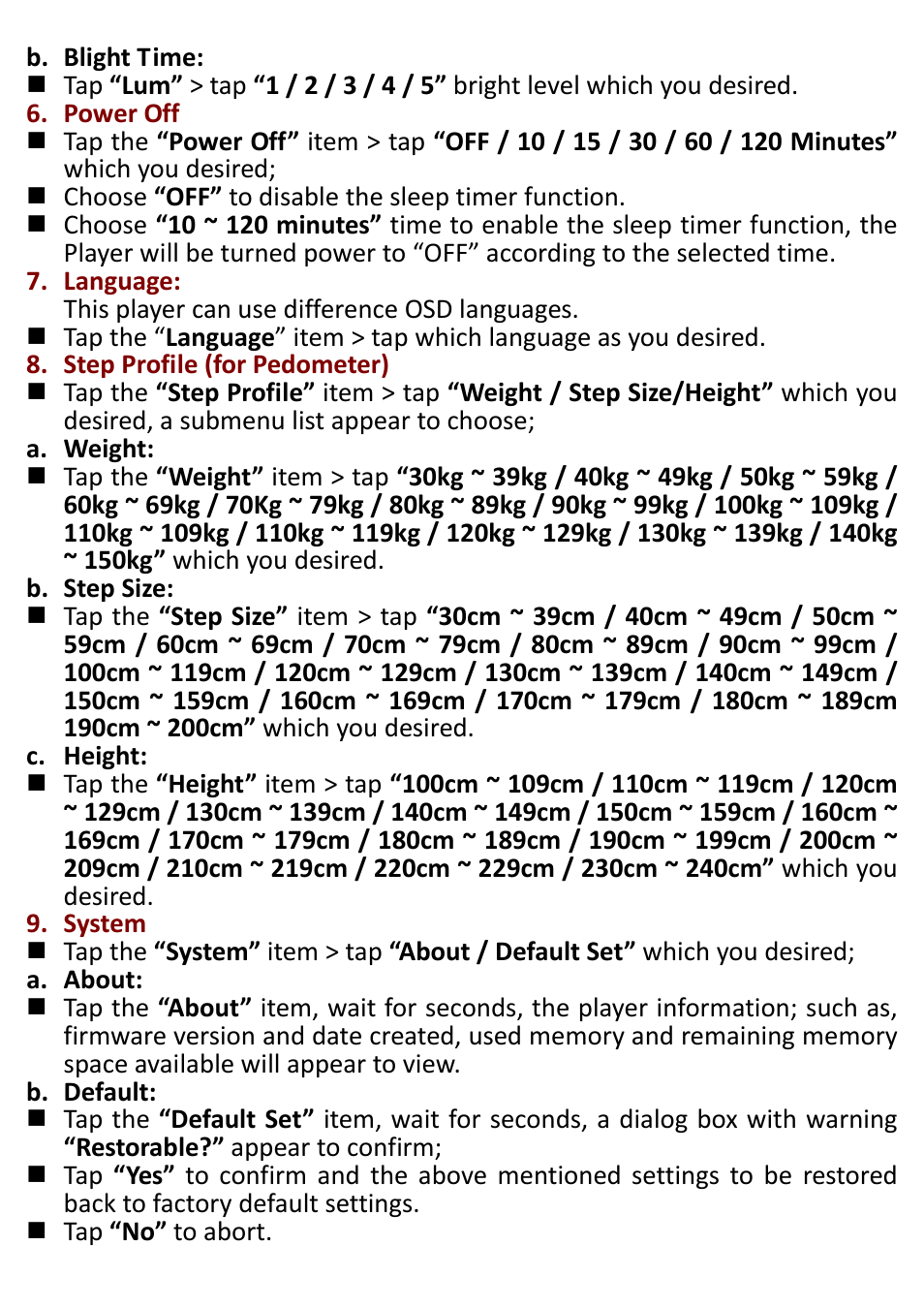 Lenco MP3 Sportwatch-100 User Manual | Page 8 / 26