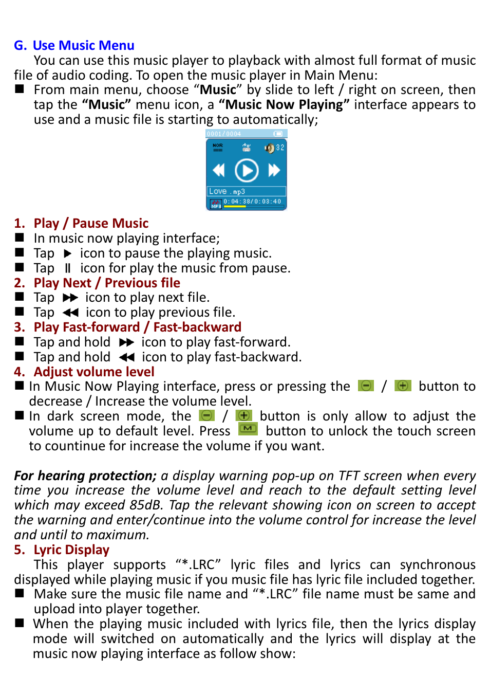 Lenco MP3 Sportwatch-100 User Manual | Page 9 / 26