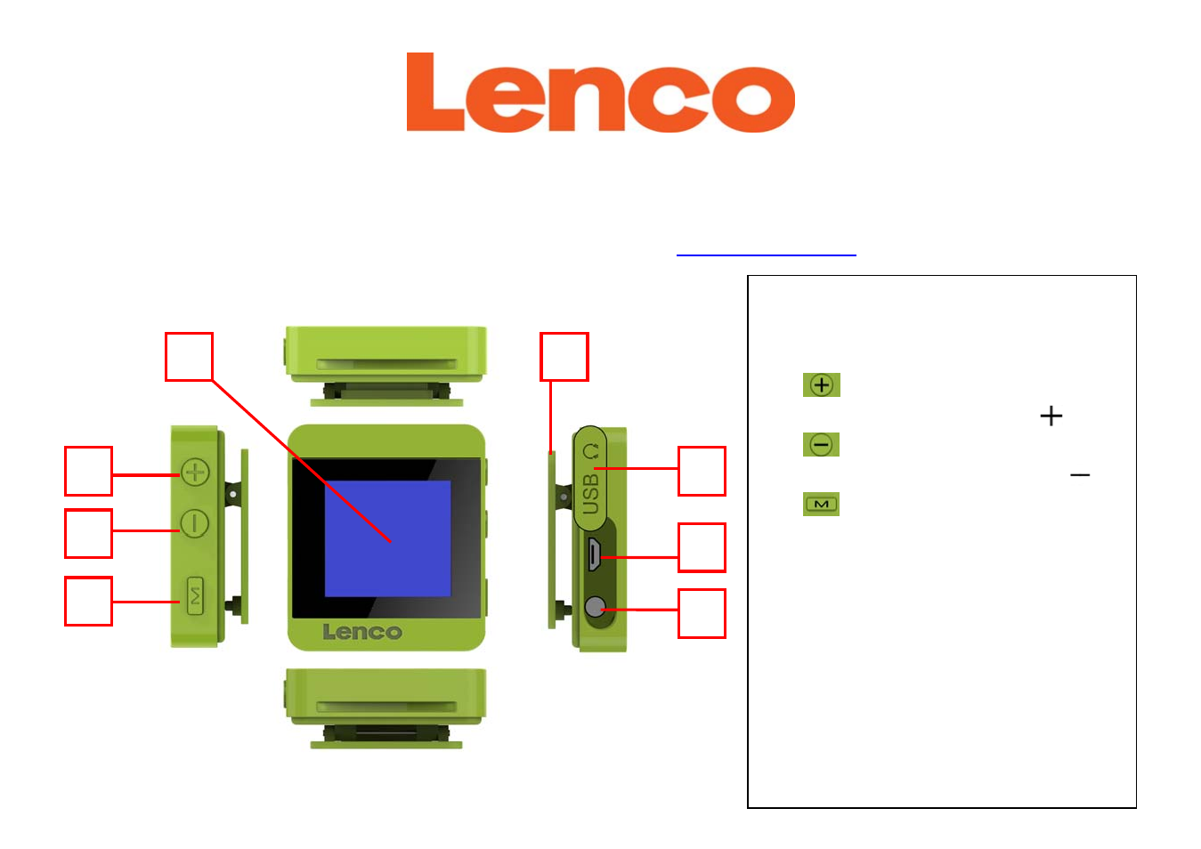 Lenco MP3 Sportwatch-100 User Manual | 7 pages