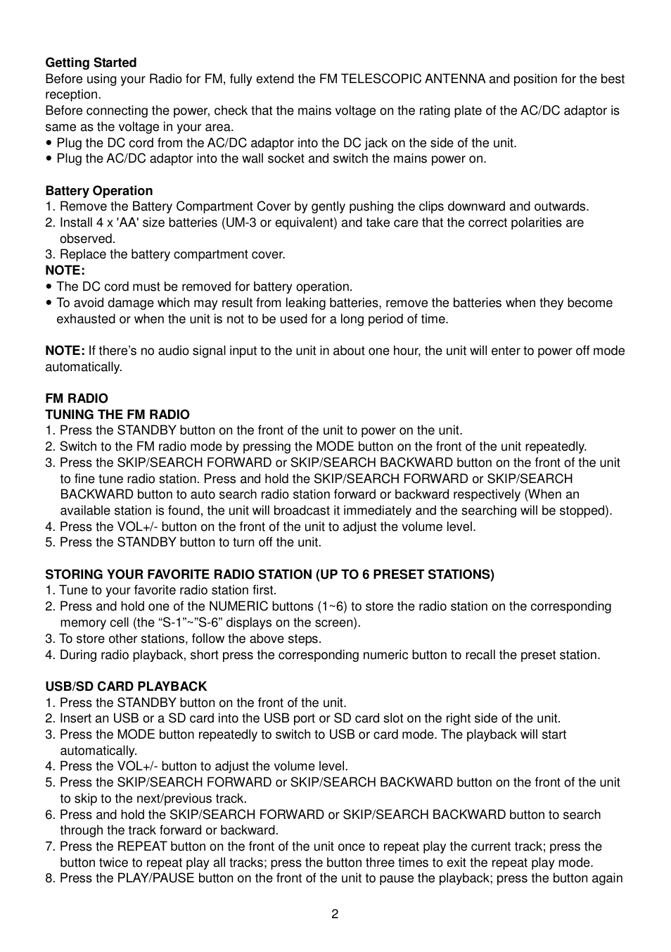 Lenco MPR-033 User Manual | Page 3 / 5
