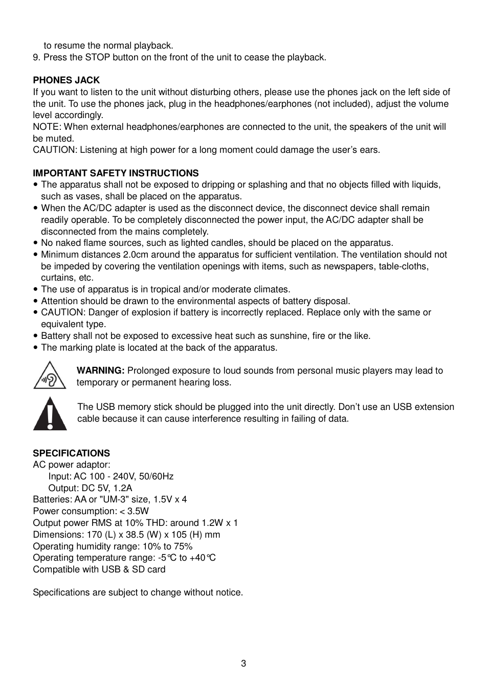 Lenco MPR-033 User Manual | Page 4 / 5