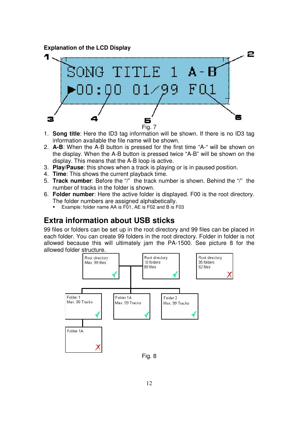 Extra information about usb sticks | Lenco PA-1500 User Manual | Page 12 / 16