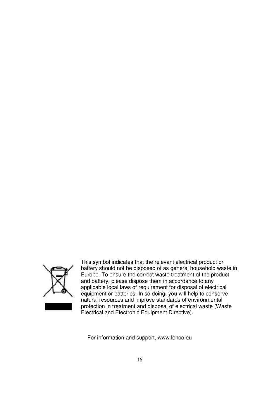 Lenco PA-1500 User Manual | Page 16 / 16