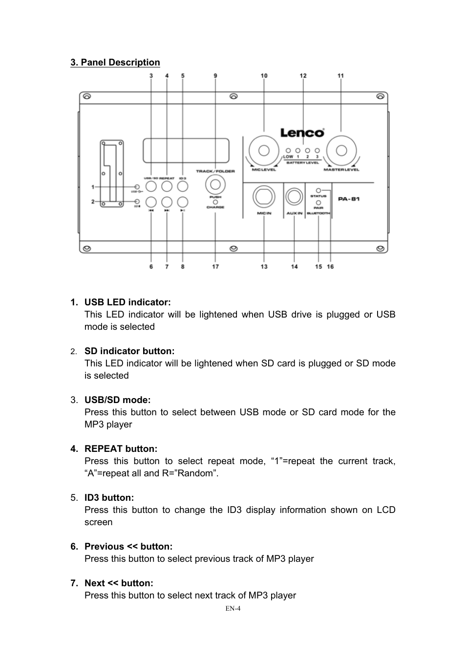 Lenco PA-81 User Manual | Page 5 / 9