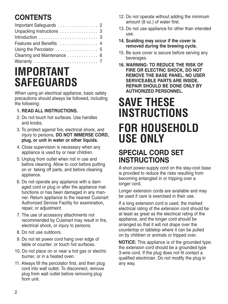 Cuisinart PRC-4 User Manual | Page 2 / 9