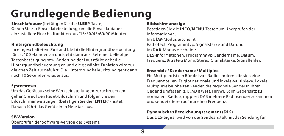 Grundlegende bedienung | Lenco PDR-03 User Manual | Page 22 / 69