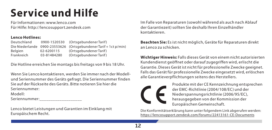 Service und hilfe | Lenco PDR-03 User Manual | Page 26 / 69