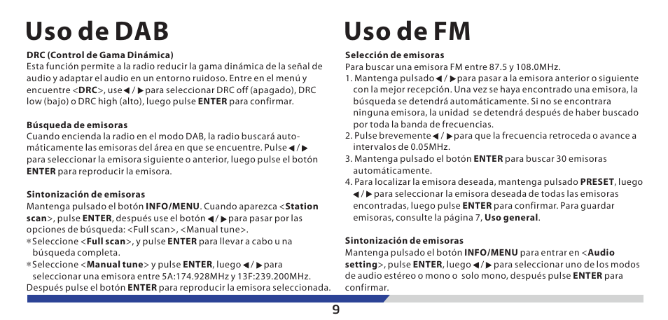 Uso de fm uso de dab | Lenco PDR-03 User Manual | Page 37 / 69