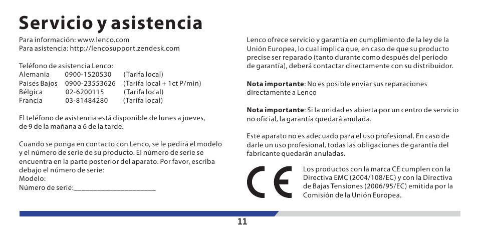 Servicio y asistencia | Lenco PDR-03 User Manual | Page 39 / 69