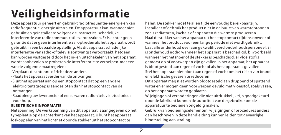 Veiligheidsinformatie | Lenco PDR-03 User Manual | Page 43 / 69