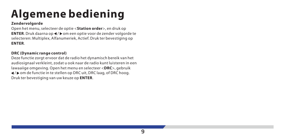 Algemene bediening | Lenco PDR-03 User Manual | Page 50 / 69
