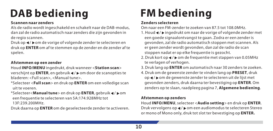 Fm bediening, Dab bediening | Lenco PDR-03 User Manual | Page 51 / 69