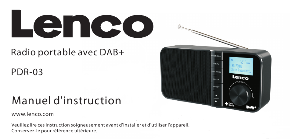 Manuel d'instruction, Radio portable avec dab+ pdr-03 | Lenco PDR-03 User Manual | Page 55 / 69