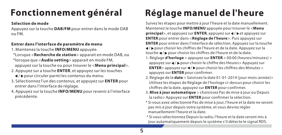 Fonctionnement général, Réglage manuel de l'heure | Lenco PDR-03 User Manual | Page 60 / 69