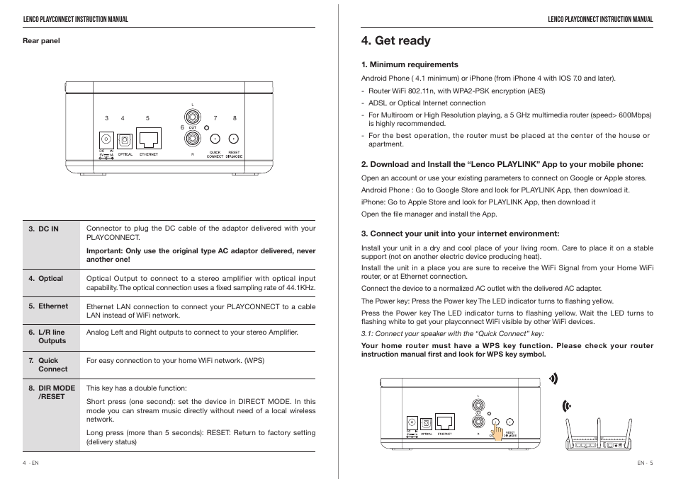 Get ready, Lanu sb internet reset | Lenco Playconnect User Manual | Page 4 / 10