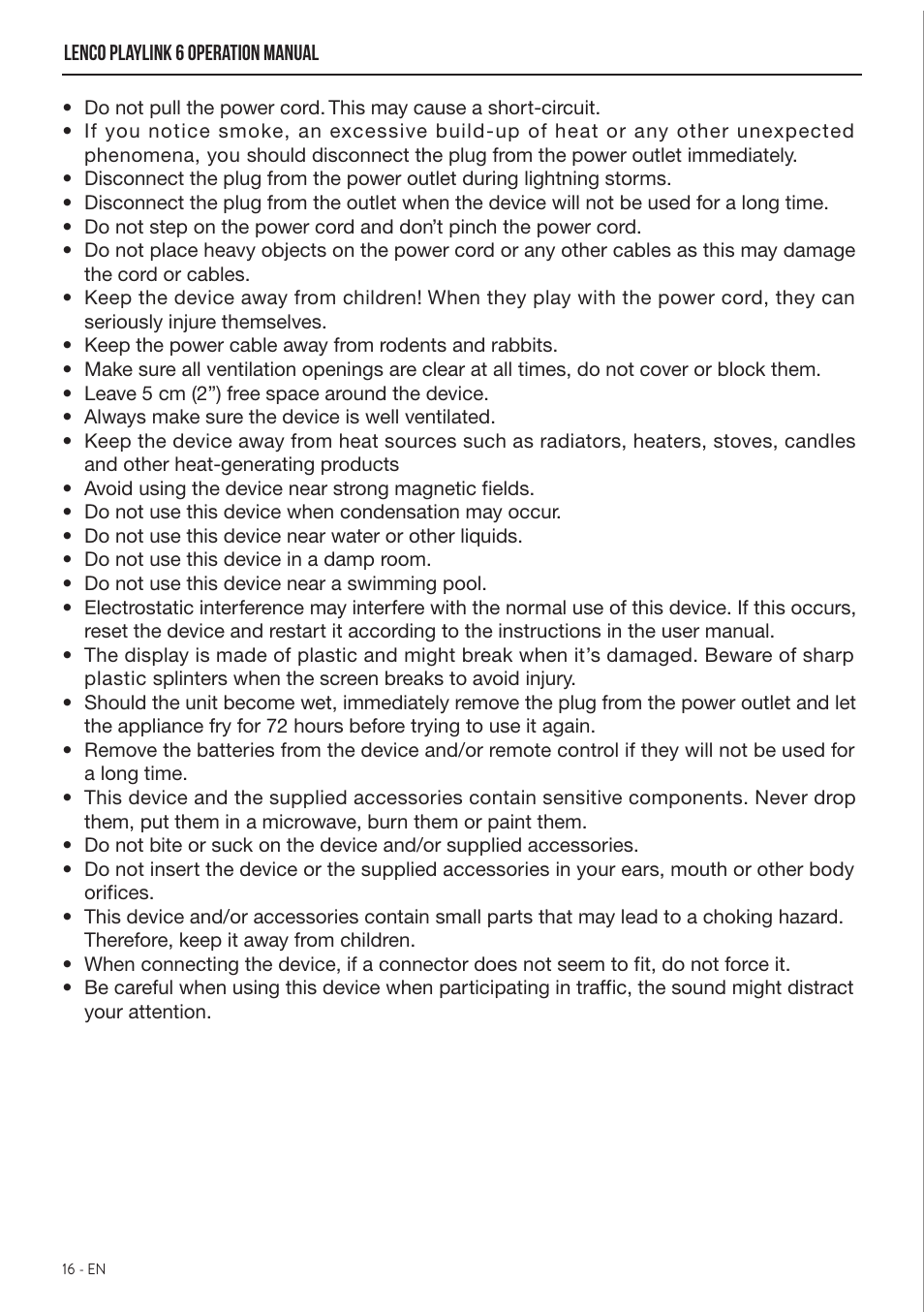 Lenco Playlink-6 User Manual | Page 17 / 17