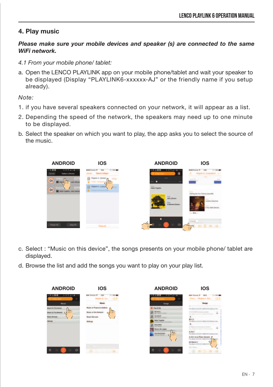 Lenco Playlink-6 User Manual | Page 8 / 17