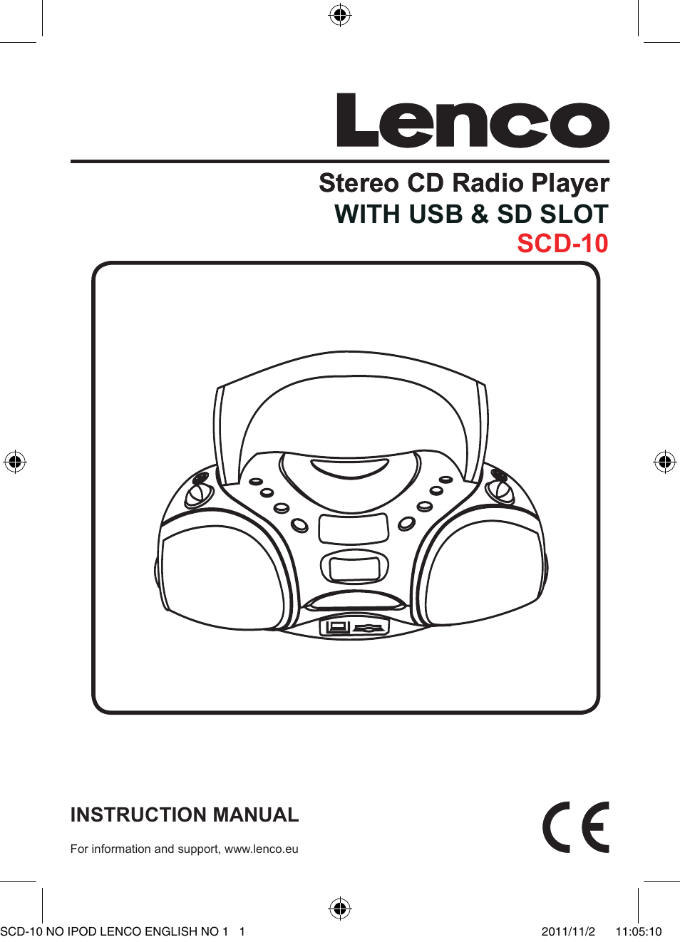 Lenco SCD-10 User Manual | 9 pages