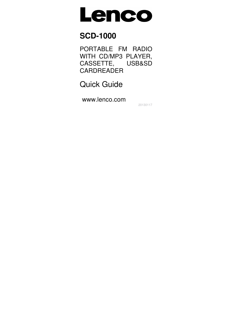 Lenco SCD-1000 User Manual | 30 pages