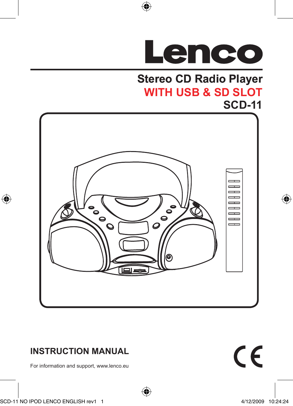 Lenco SCD-11 User Manual | 10 pages