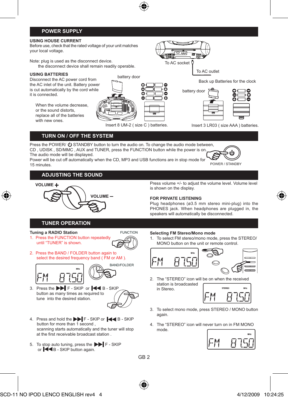 Lenco SCD-11 User Manual | Page 4 / 10
