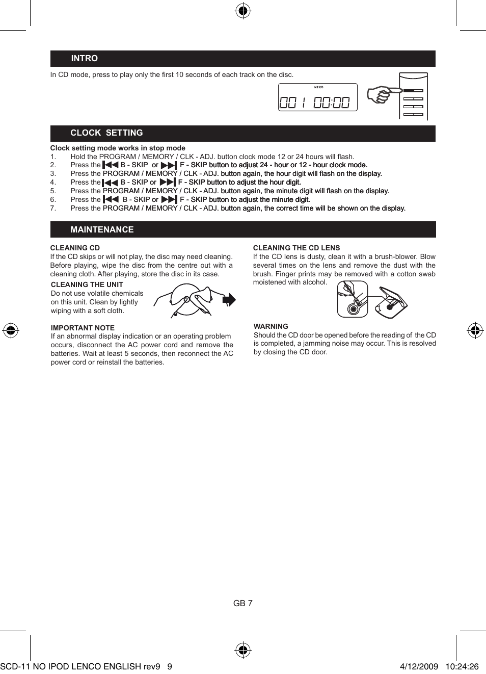 Lenco SCD-11 User Manual | Page 9 / 10