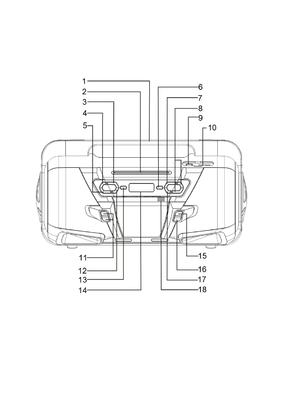 Exploring the device, Front view | Lenco SCD-2000 BT User Manual | Page 5 / 28