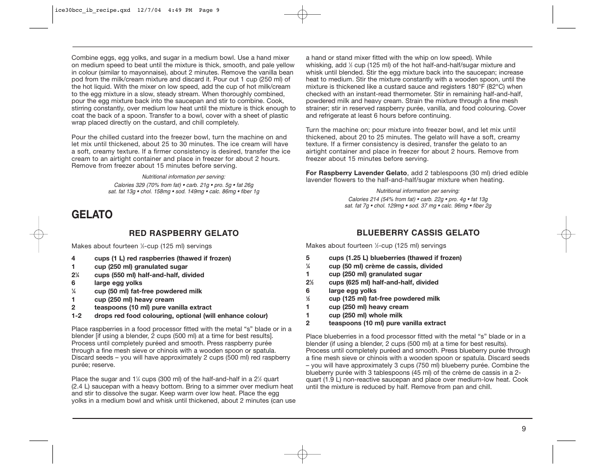 Gelato | Cuisinart ICE-30BCC User Manual | Page 9 / 15