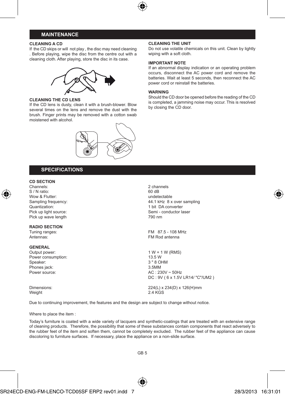 Lenco SCD-24 User Manual | Page 7 / 8